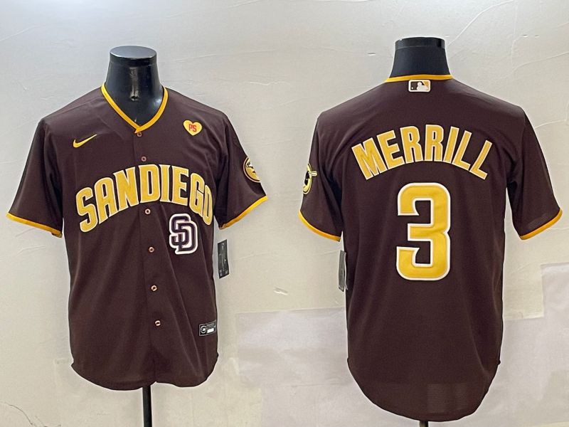 Men San Diego Padres #3 Merrill Brown Game 2025 Nike MLB Jersey style 14